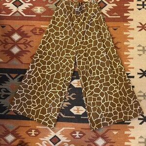Nikki Chasin Giraffe Print Wide-Leg Pants